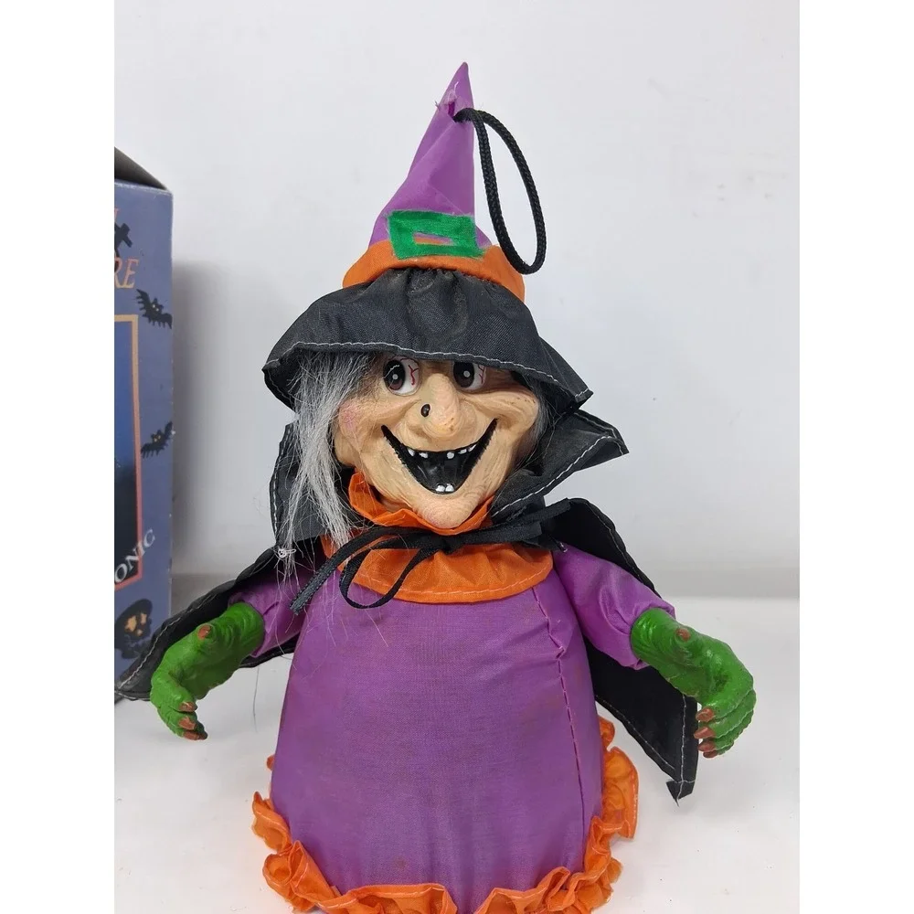 Vintage Animated Shaking Reflex Witch Haloween Prop Lights Up&Sounds No Twitch Z